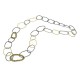 Halskette lang mit grossen ovalen Ringen, Silber oxidiert vergoldet. Gesamtl´nge: 100 cm - ZW45