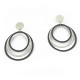 Pendientes presión con base redondeada y 3 elementos de forma oval en degrade. Largo: 6 cm. Plata y  - ZW50D
