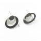 Earrings lang to hang Silver 925  oxidized mit Clasp - ZW58K