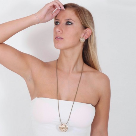 Necklace hematit + Pendant silver goldplated - 65A