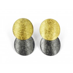Earrings  Gronek doble round ox/G  1,5 x 3 cm