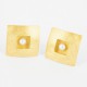 Ohrclips 4 eckig vergoldet mit Perle. 4 eckig 28 x 28 mm -