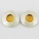 Earrings-Earclips round Silver goldplated - 21301