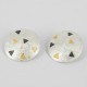 Earrings Clips round with triangles in silver oxidized Goldpalted  - 21329-S