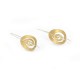 Earrings Silver Goldplated oval. Length: 4 cm -