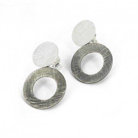Earstickers Silber oxidized. Length.: 2,3 cm -