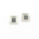 Earrings Silver oxidized Square  -