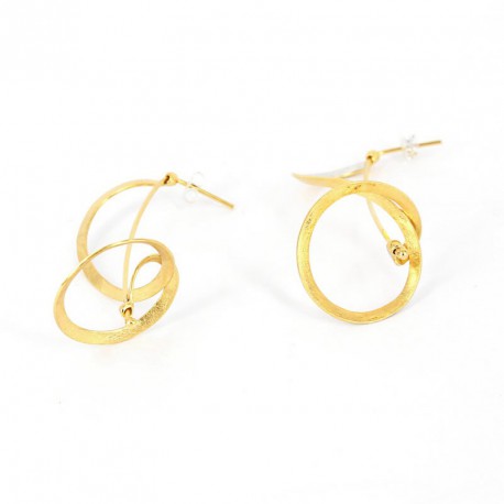 Earrings Silver, oxidized, goldplated -